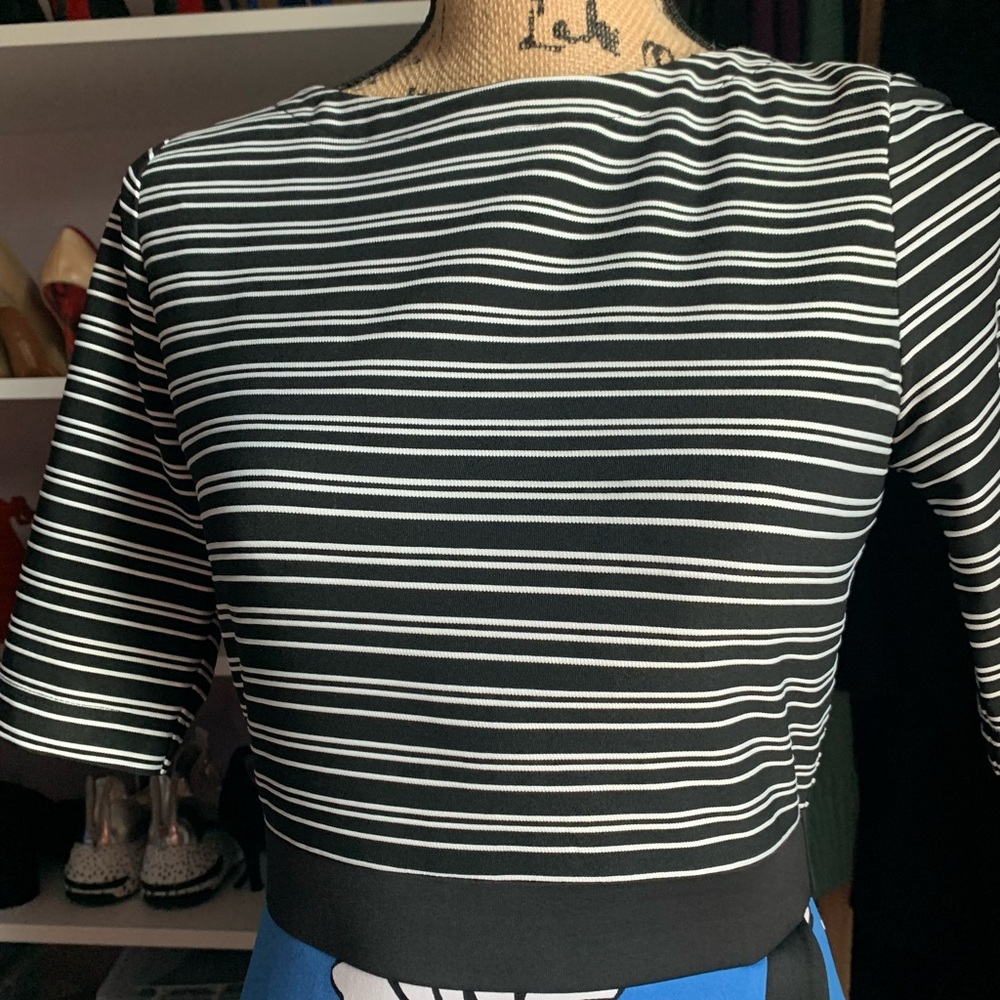 Striped Black and White Short Sleeve Top